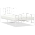 Metalowa rama łóżka z wezgłowiem i zanóżkiem, biała, 100x200 cm Lumarko!