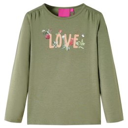 Koszulka dziecięca z długimi rękawami i napisem Love, khaki, 104 Lumarko! Lumarko! 