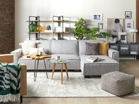 Narożnik lewostronny rozkładany jasnoszary ROMEDAL