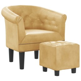 Fotel z podnóżkiem, złoty, sztuczna skóra Lumarko!
