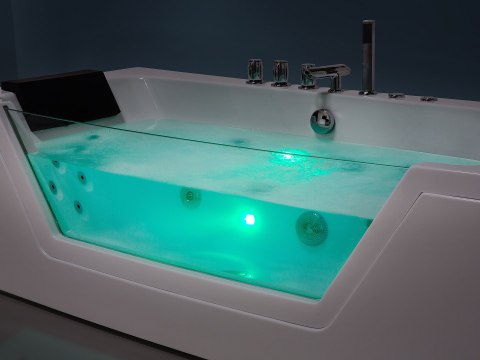 Wanna LED z hydromasażem 162 cm biała SAMANA