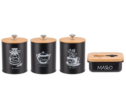 Zestaw 3 Pojemników Kuchennych I Maselniczka E-6057 Lumarko!