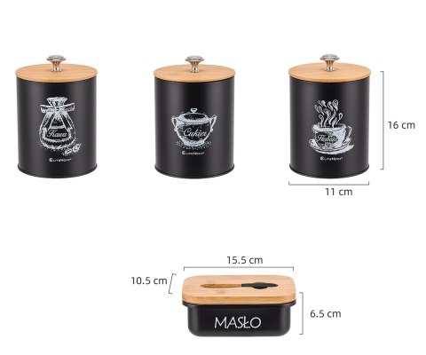 Zestaw 3 Pojemników Kuchennych I Maselniczka E-6057 Lumarko!