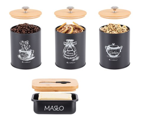 Zestaw 3 Pojemników Kuchennych I Maselniczka E-6057 Lumarko!