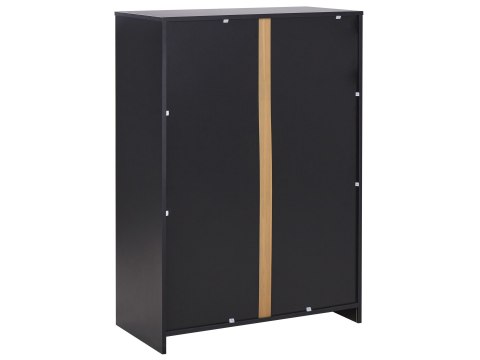 Szafka biurowa dwudrzwiowa 117 cm jasne drewno z czarnym ZEHNA