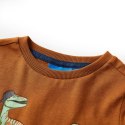 Koszulka dziecięca z długimi rękawami, nadruk dinozaura, koniak, 140 Lumarko! Lumarko! 