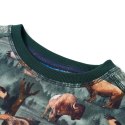Bluza dziecięca, nadruk z bizonami i orłami, ciemnozielona, 128 Lumarko! Lumarko! 
