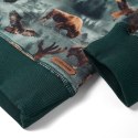 Bluza dziecięca, nadruk z bizonami i orłami, ciemnozielona, 128 Lumarko! Lumarko! 