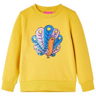 Bluza dziecięca z cekinowym pawiem, ciemna ochra, 104 Lumarko! Lumarko! 