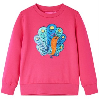 Bluza dziecięca z cekinowym pawiem, jasnoróżowa, 128 Lumarko! Lumarko! 