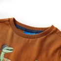 Koszulka dziecięca z długimi rękawami, nadruk dinozaura, koniak, 128 Lumarko! Lumarko! 