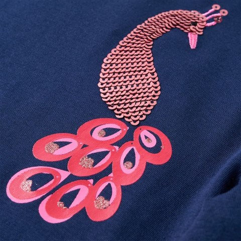 Koszulka dziecięca z długimi rękawami, z pawiem, granatowa, 128 Lumarko! Lumarko! 