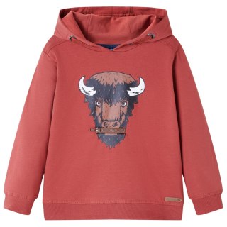 Bluza dziecięca z kapturem, nadruk wołu, palona czerwień, 104 Lumarko! Lumarko! 