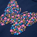 Bluza dziecięca, nadruk z motylem, granatowa, 128 Lumarko! Lumarko! 
