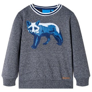 Bluza dziecięca z liskiem, granatowy melanż, 140 Lumarko! Lumarko! 
