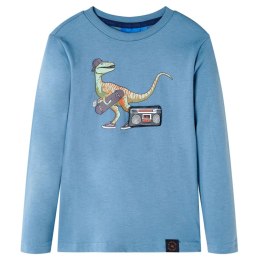 Koszulka dziecięca z długimi rękawami, dinozaur, średni niebieski, 140 Lumarko! Lumarko! 