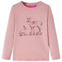 Koszulka dziecięca z długimi rękawami, jeleń i królik, różowa, 116 Lumarko! Lumarko! 