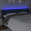 Zagłówek do łóżka z LED, niebieski, 183x16x78/88 cm, tkanina Lumarko!