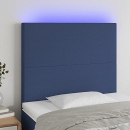 Zagłówek do łóżka z LED, niebieski, 90x5x118/128 cm, tkanina Lumarko!