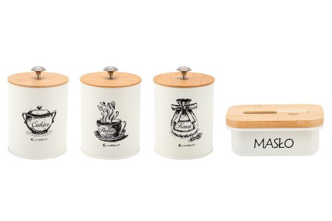 Zestaw 3 Pojemników Kuchennych I Maselniczka E-6058 Lumarko!