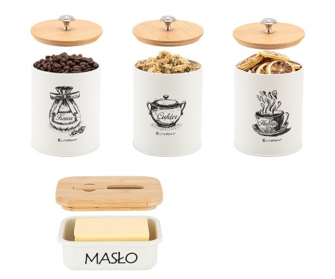 Zestaw 3 Pojemników Kuchennych I Maselniczka E-6058 Lumarko!