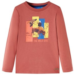 Koszulka dziecięca z długimi rękawami, bizon i ptaki, kolor henny, 104 Lumarko! Lumarko! 