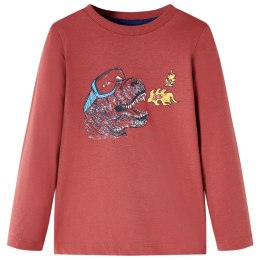Koszulka dziecięca z długimi rękawami, dinozaur, palona czerwień, 140 Lumarko! Lumarko! 