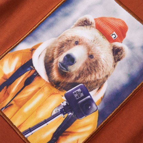 Koszulka dziecięca z długimi rękawami, z misiem, palony pomarańcz, 92 Lumarko! Lumarko! 