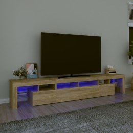 Szafka pod TV z oświetleniem LED, dąb sonoma, 230x36,5x40 cm Lumarko!