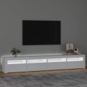 Szafka pod TV z oświetleniem LED, biała, 240x35x40 cm Lumarko!