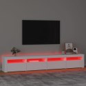 Szafka pod TV z oświetleniem LED, biała, 240x35x40 cm Lumarko!