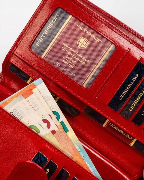 Elegancki, pionowy portfel damski ze skóry naturalnej - Peterson Lumarko! Lumarko!