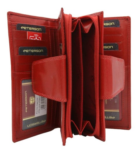 Pojemny, skórzany portfel damski na zatrzask Lumarko!