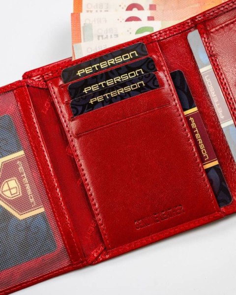 Skórzany portfel damski na zatrzask - Peterson Lumarko! Lumarko!