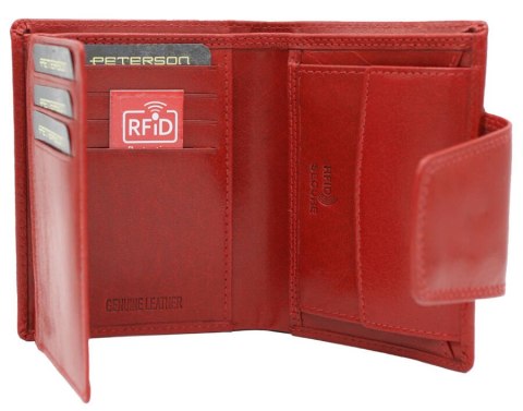 Skórzany portfel damski na zatrzask - Peterson Lumarko! Lumarko!