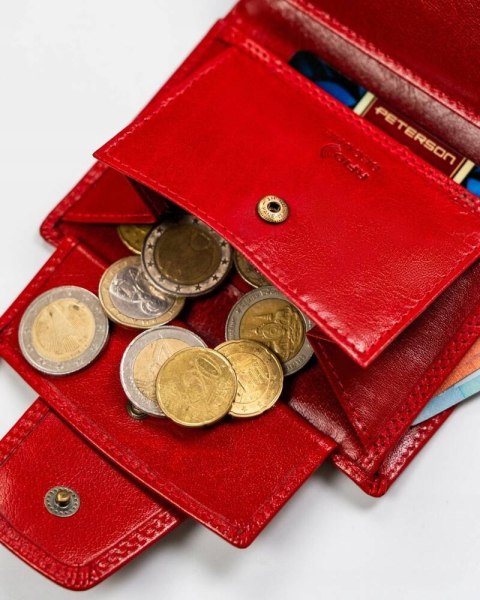 Skórzany portfel damski na zatrzask - Peterson Lumarko! Lumarko!