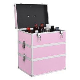 Kuferek na kosmetyki, 37 x 24 x 40 cm, różowy, aluminiowy Lumarko!