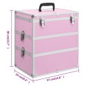 Kuferek na kosmetyki, 37 x 24 x 40 cm, różowy, aluminiowy Lumarko!