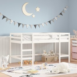 Rama łóżka dla dzieci z drabinką, biała, 80x200 cm, lita sosna