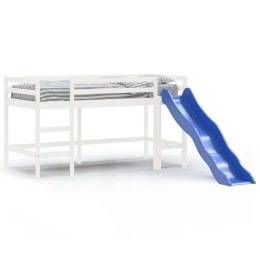 Rama łóżka dla dzieci, z drabinką, biała, 80x200 cm, lita sosna