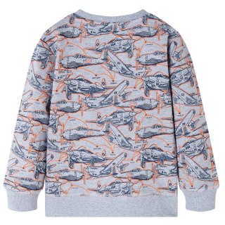 Bluza dziecięca z nadrukiem samolotów, szary melanż, 116 Lumarko! 