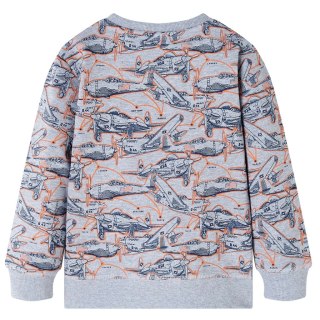 Bluza dziecięca z nadrukiem samolotów, szary melanż, 92 Lumarko! 