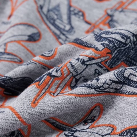Bluza dziecięca z nadrukiem samolotów, szary melanż, 92 Lumarko! 
