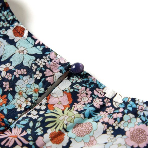 Bluzka dziecięca z długimi rękawami, w kwiaty, ciemnoniebieska, 128 Lumarko! 