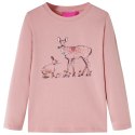 Koszulka dziecięca z długimi rękawami, jeleń i królik, różowa, 140 Lumarko! 