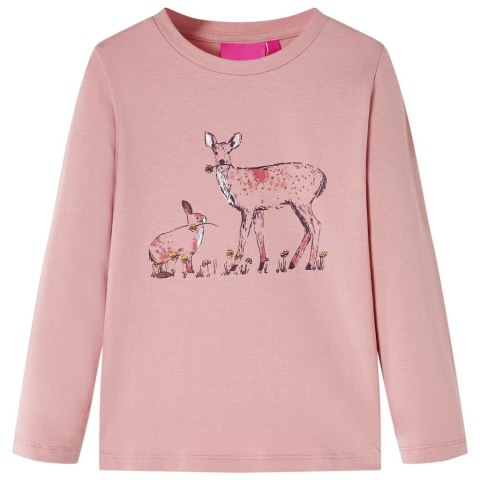 Koszulka dziecięca z długimi rękawami, jeleń i królik, różowa, 140 Lumarko! 