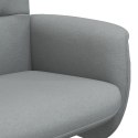 Rozkładany fotel z podnóżkiem, jasnoszary, obity tkaniną