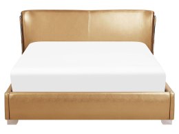 Łóżko wodne skórzane 160 x 200 cm złote PARIS Lumarko!