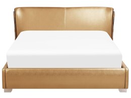 Łóżko wodne skórzane 180 x 200 cm złote PARIS Lumarko!
