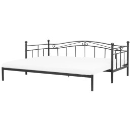 Łóżko wysuwane metalowe 90 x 200 cm czarne TULLE Lumarko!